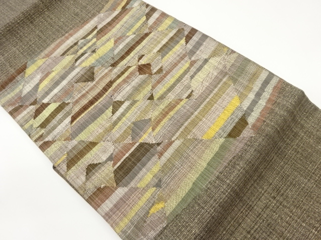 JAPANESE NAGOYA OBI / WOVEN ABSTRACT RHOMBUS